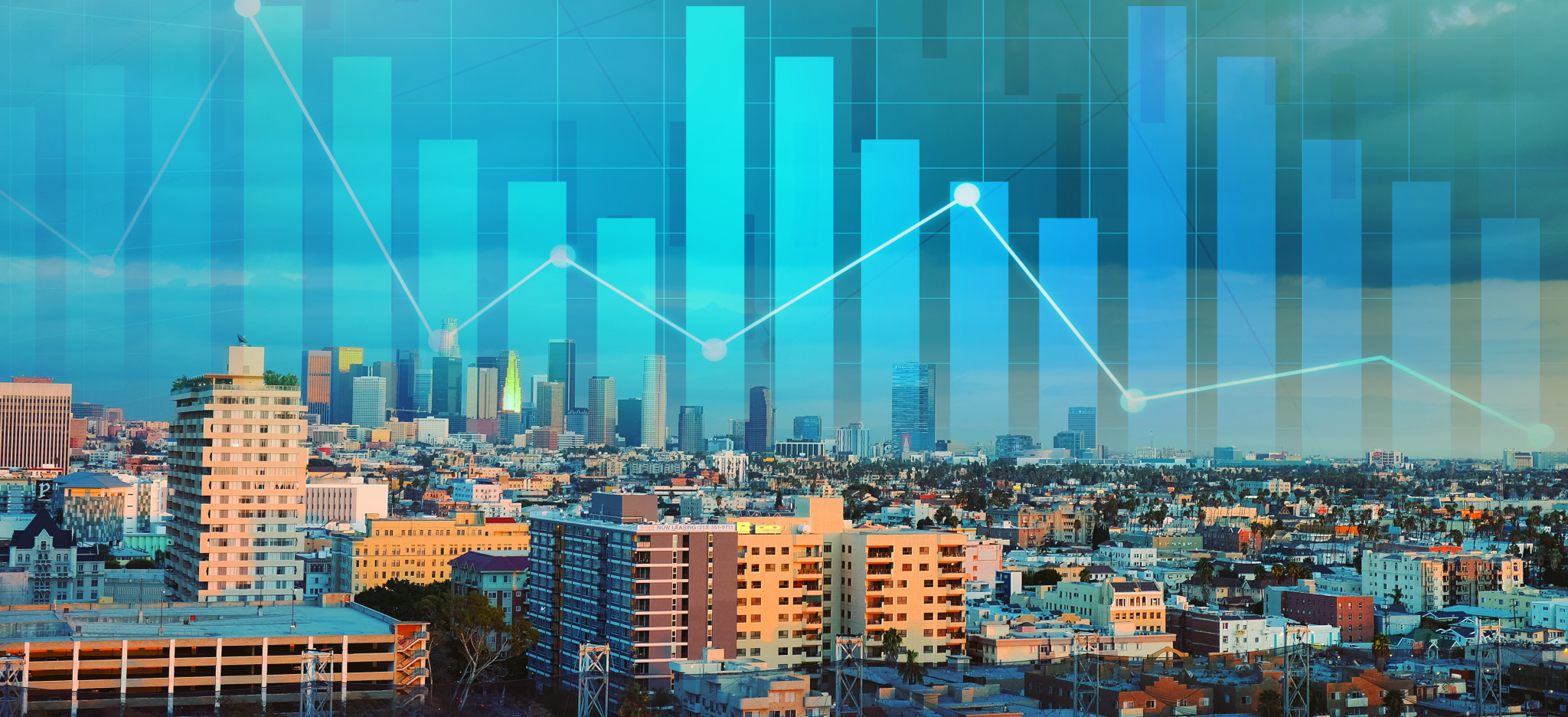 Bar graph over LA city