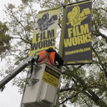 Film Works for California banners on street pole
